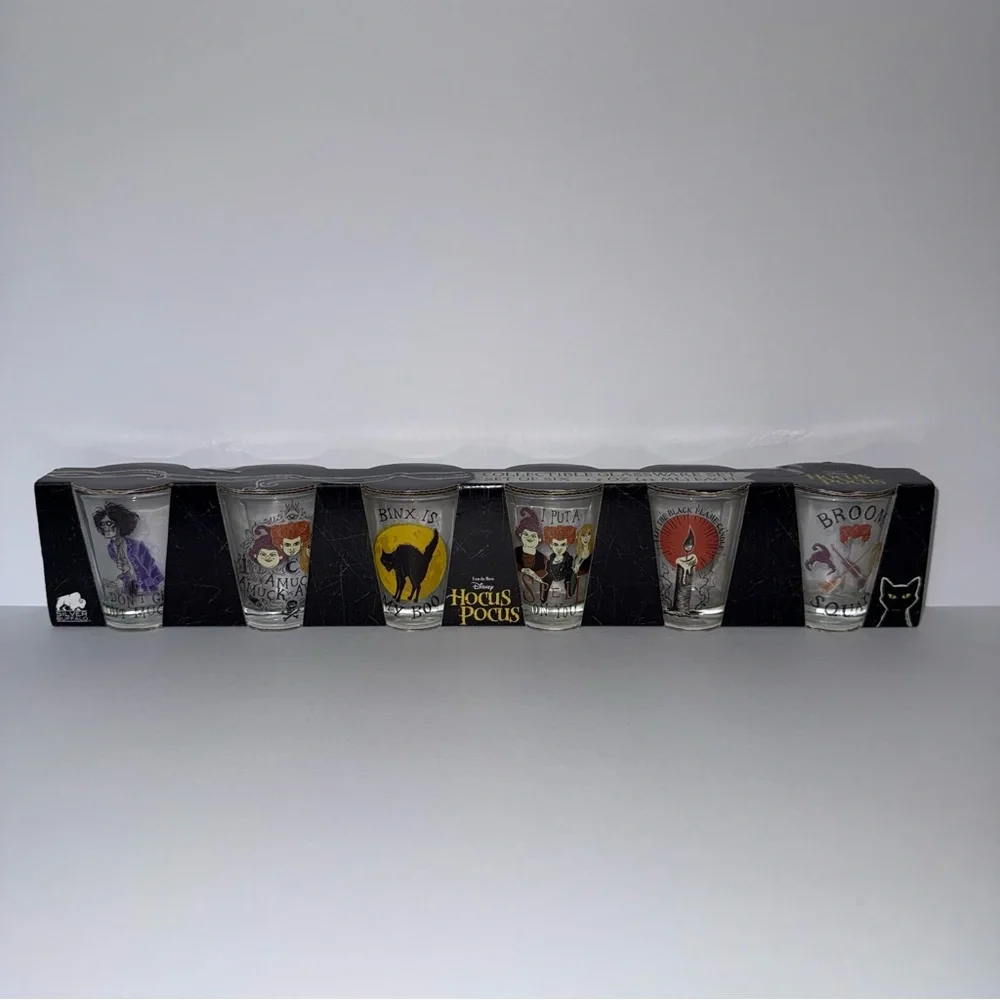 Spooky Disney Hocus Pocus Collectible Shot Glass Set - 6 Pack - Picture 1 of 8